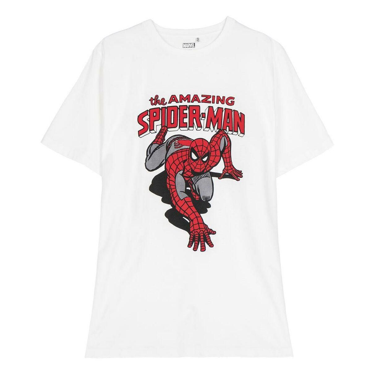 Børne Kortærmet T-shirt Spider-Man Hvid M