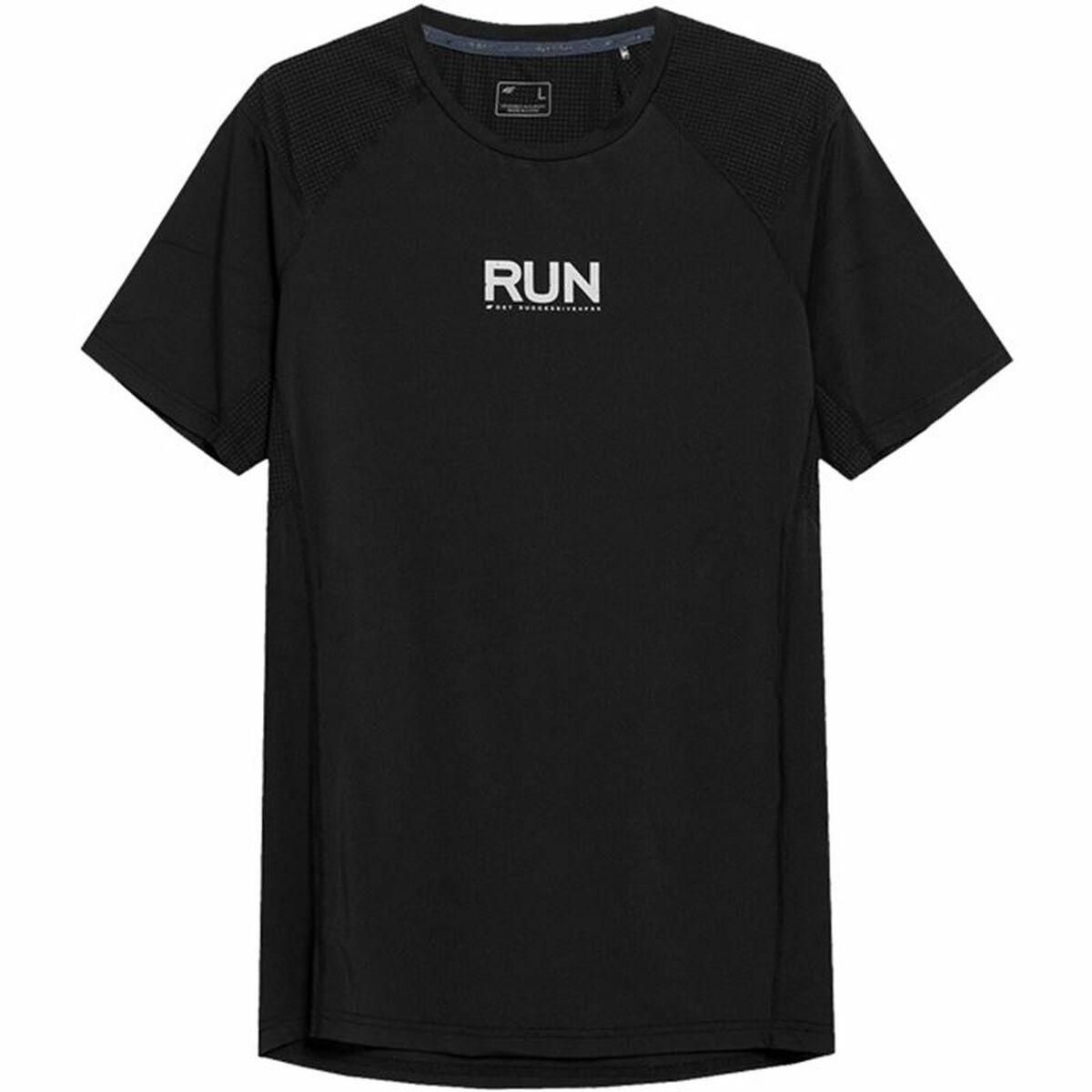 Kortærmet T-shirt til Mænd 4F Run Sort L