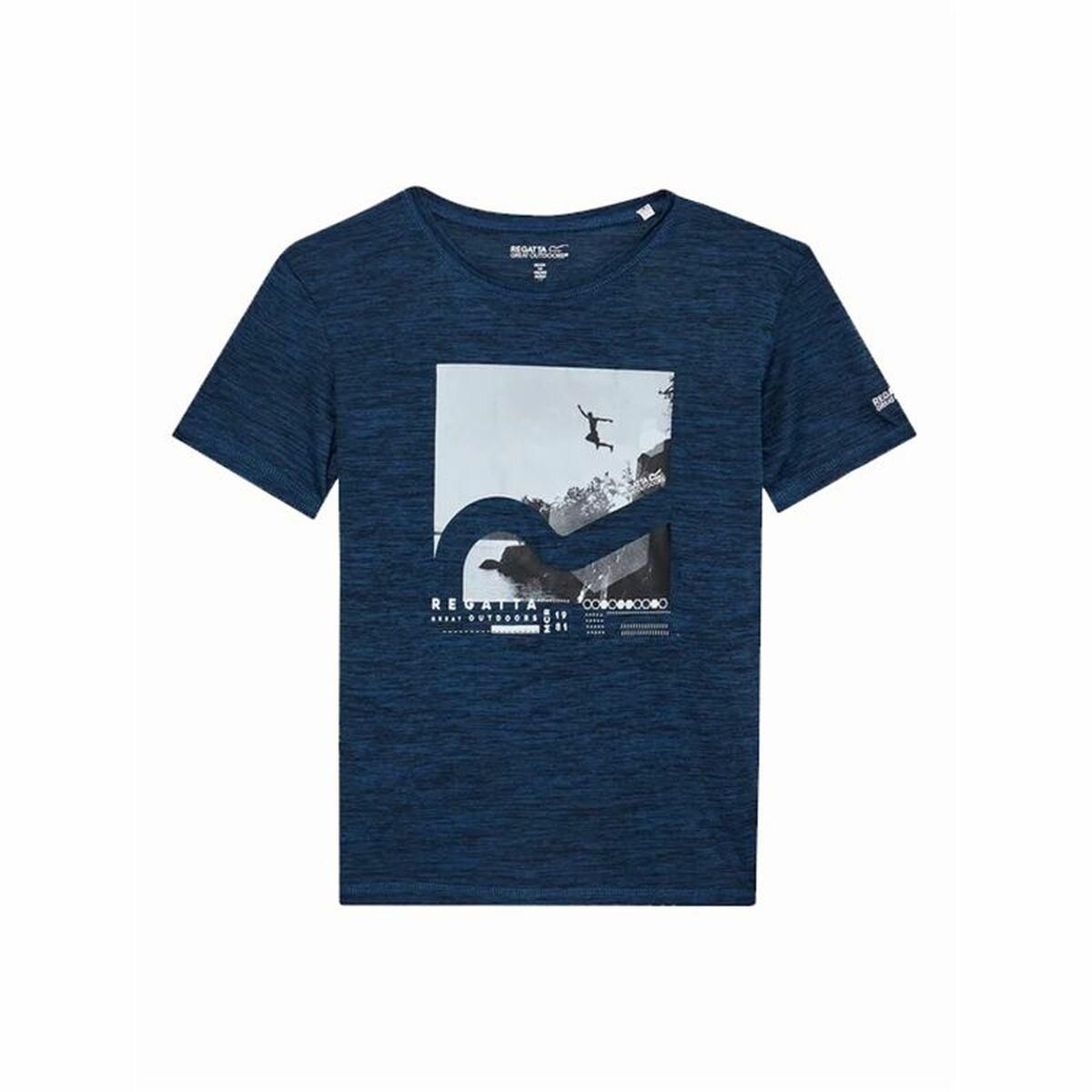 Kortærmet T-shirt til Børn Regatta Alvarado VII Bluewingmarl Blå 7-8 år