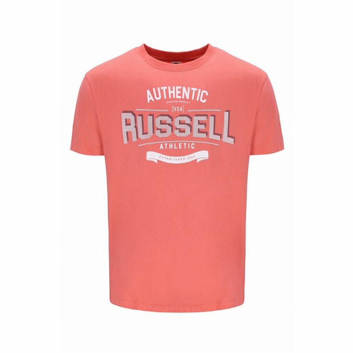 Kortærmet T-shirt til Mænd Russell Athletic Amt A30081 Orange Koral L