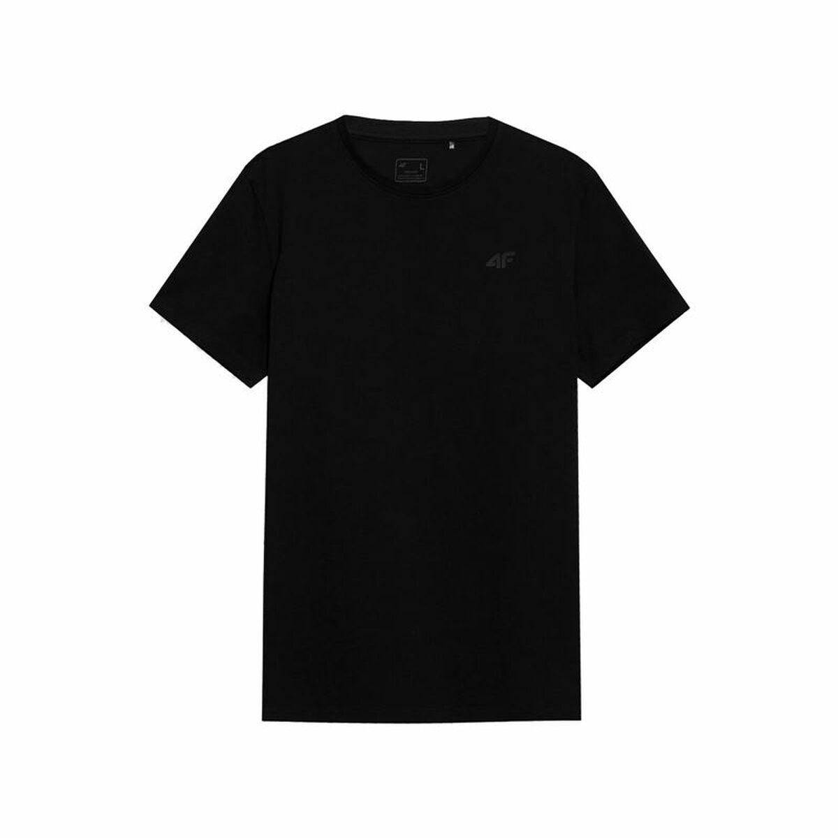 Kortærmet T-shirt til Mænd 4F Regular Plain Sort S