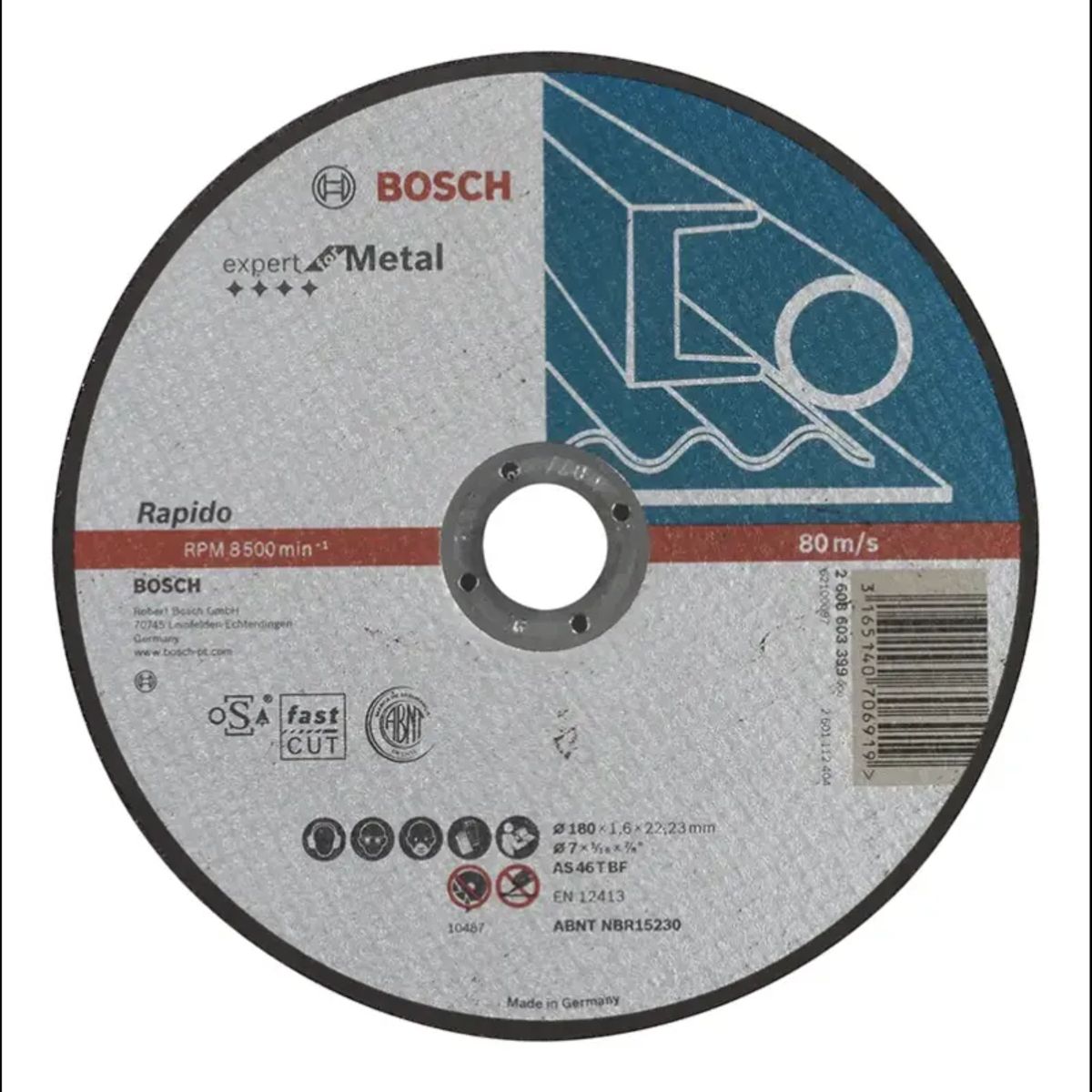 Bosch Skæreskive Exp Metal 180x1,6mm Lige - 2608603399