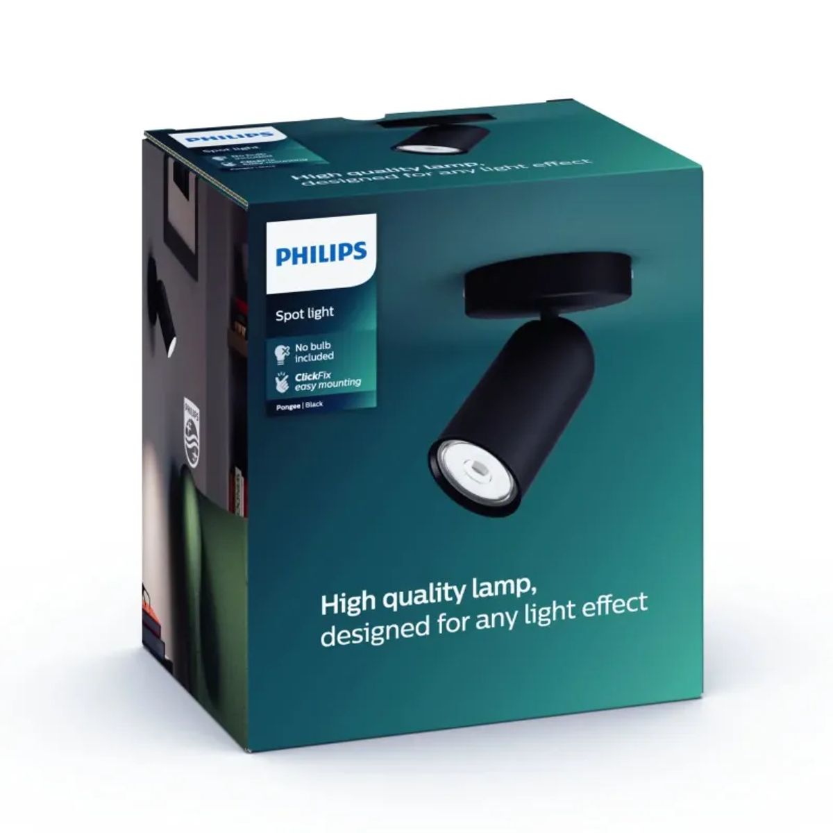 Philips myLiving PONGEE single spot Sort 1xNW - 8718696164785