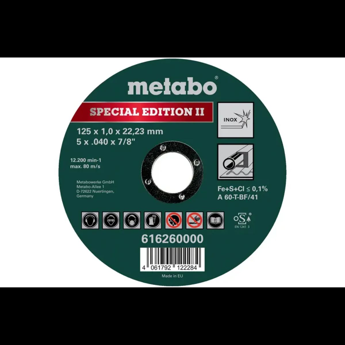 Metabo 4061792122284 - 616260000 Kvalitetsklasse A 60-T Limited Edition-Special Edition Inox