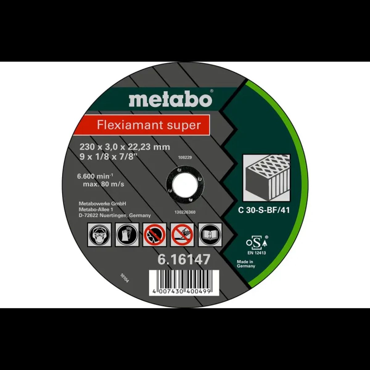 Metabo 4007430401199 - 616312000 Kvalitetsklasse C 30-S Flexiamant Super sten