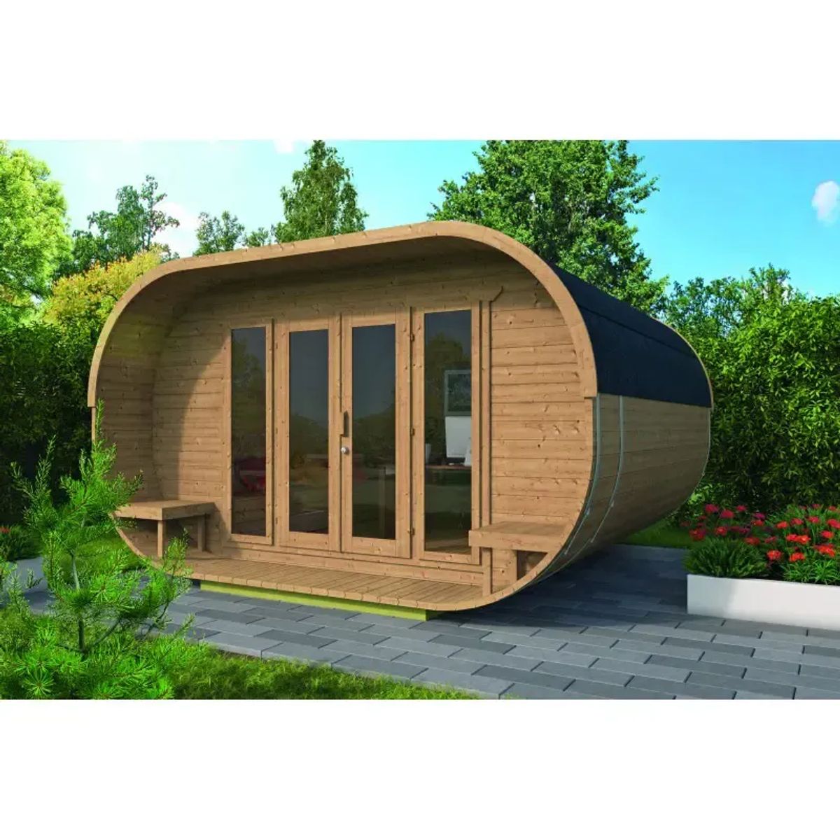 Olympia Camping Oval-Hjemmekontor - 437026 Inkl. Termoglas + shingels - 16 m ²