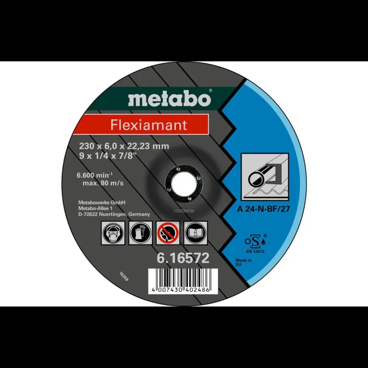 Metabo 4007430439635 - 616680000 Kvalitetsklasse A 24-N Flexiamant stål