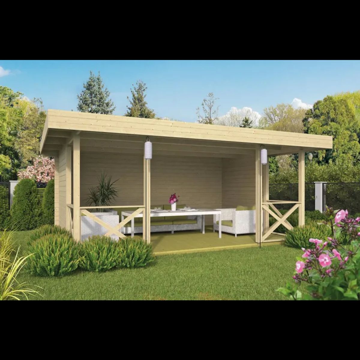 Baton Rouge Arbour Bjælkehytte 40 mm - 400756N - 17,5 m ²