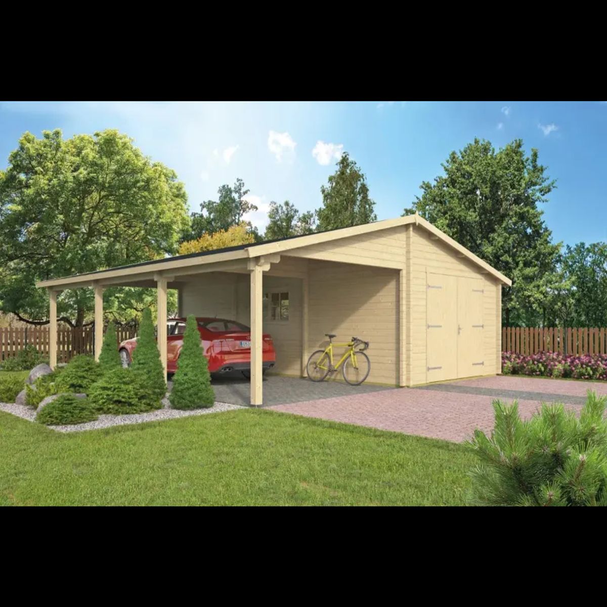 Laredo Garage-carport 70 mm - 400796N - 63,91 m ²