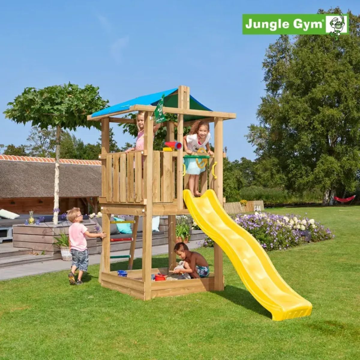 Jungle Gym Hut legetårn komplet ekskl. rutschebane - 804-282B