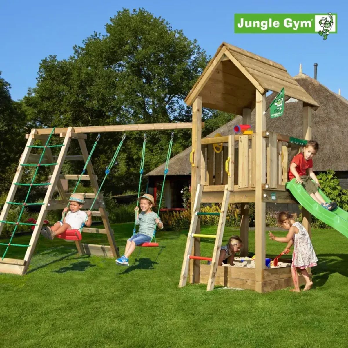 Jungle Gym Club legetårn komplet inkl. climb module xtra ekskl. rutschebane - 804-284CB