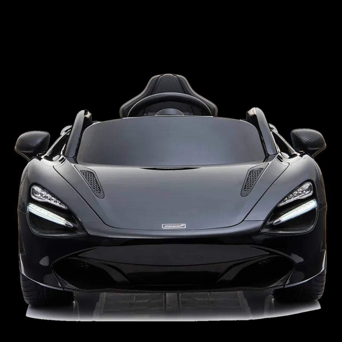 Elbil McLaren 720S 12V, med gummihjul og lædersæde, NORDIC PLAY Speed sort - 805-759