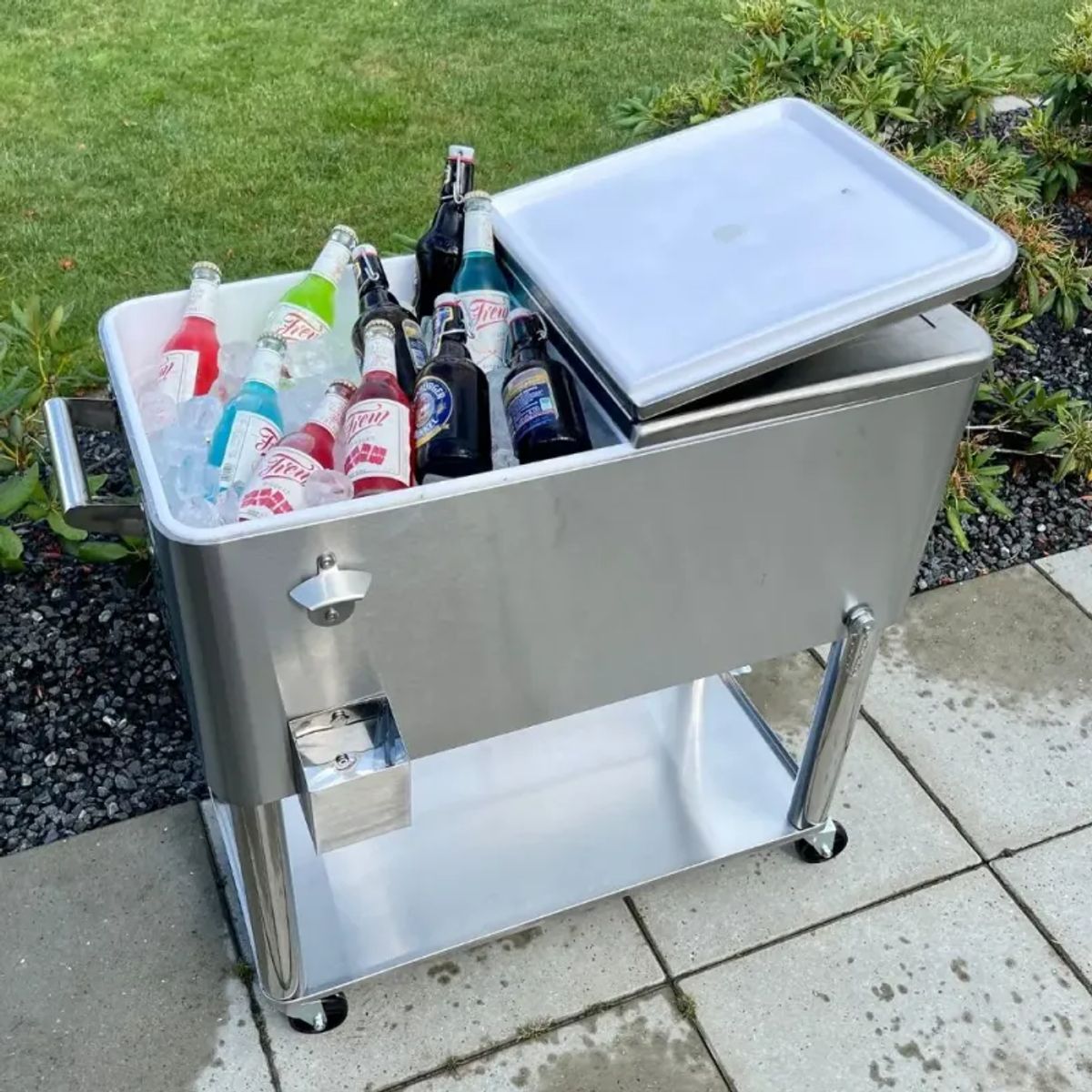 Homeshop Ice Trolley Cooler - Kølevogn Rustfri