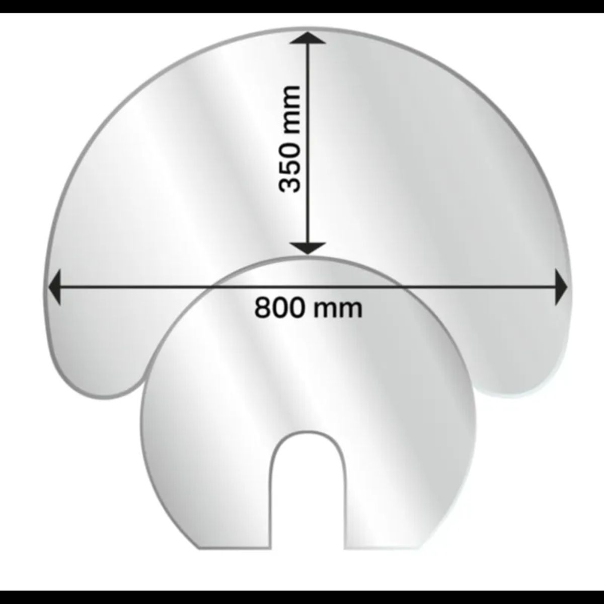 Aduro Gulvplade, glas, halvmåne, til Aduro 1- & 9-serien, 30 cm Sort/grå - 0,6x79x77