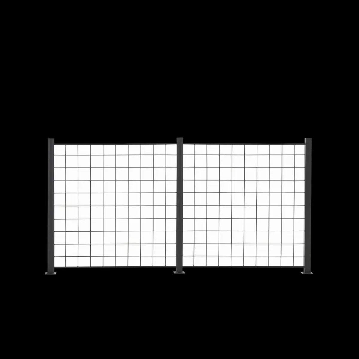 2 fag espalie sort 100x100 cm inkl. 3 alu stolper 108 cm - 116-091