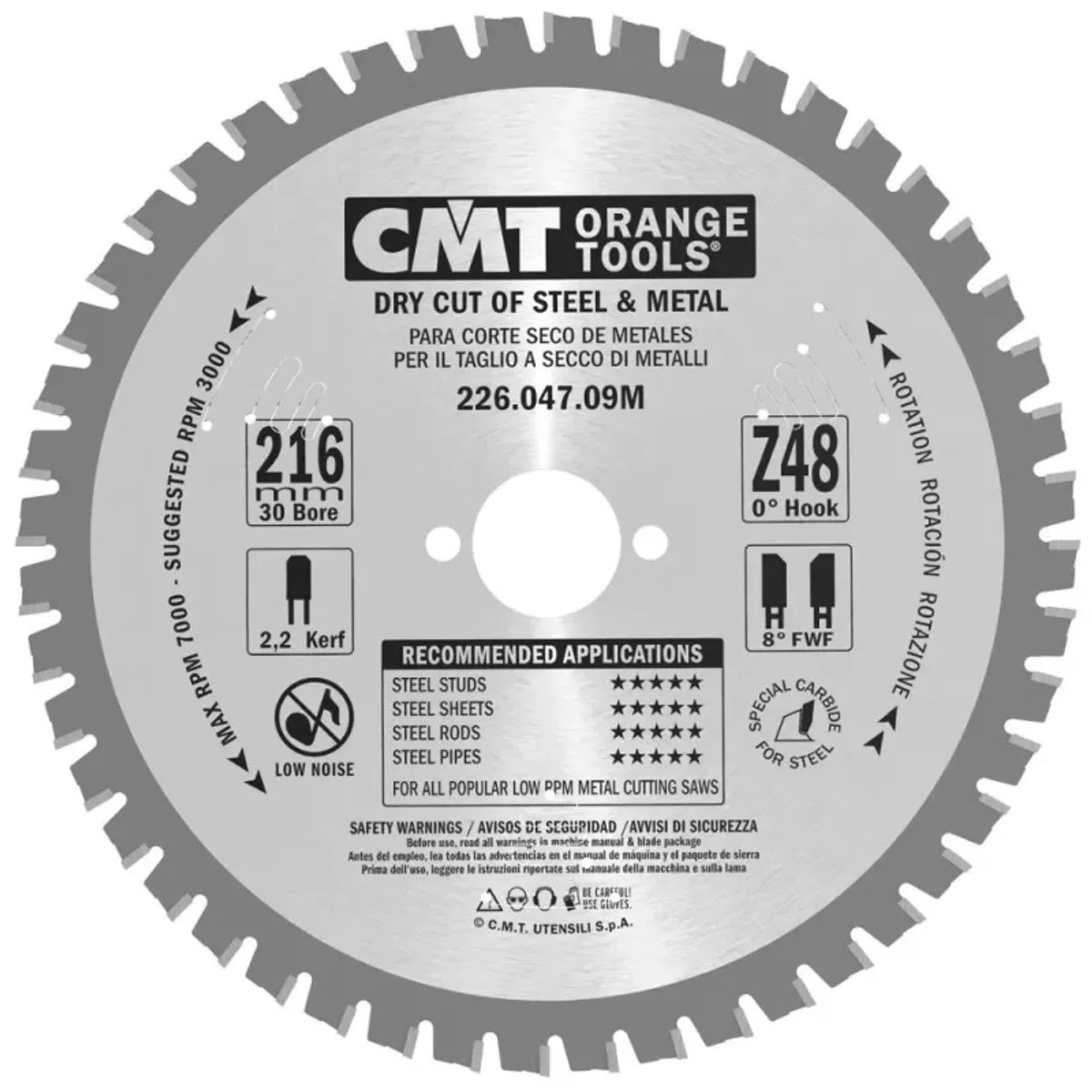 CMT Klinge 216x2,2x30 Z48 Dry Cut - 226.047.09M