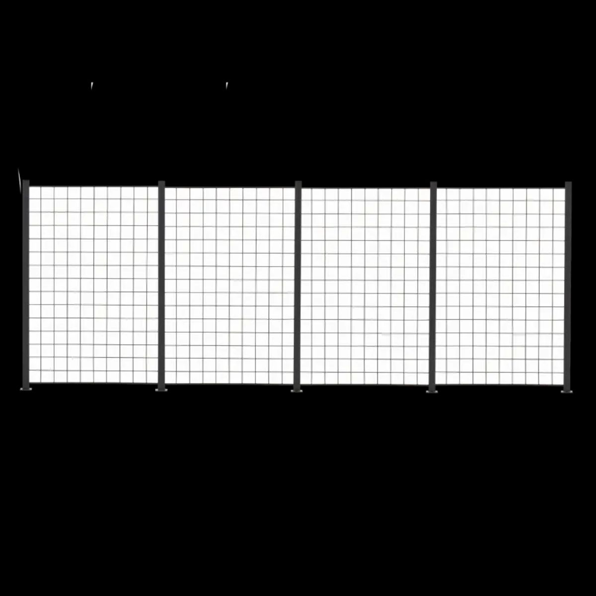 4 fag espalie sort 150x100 cm inkl. 5 alu stolper 158 cm - 116-097