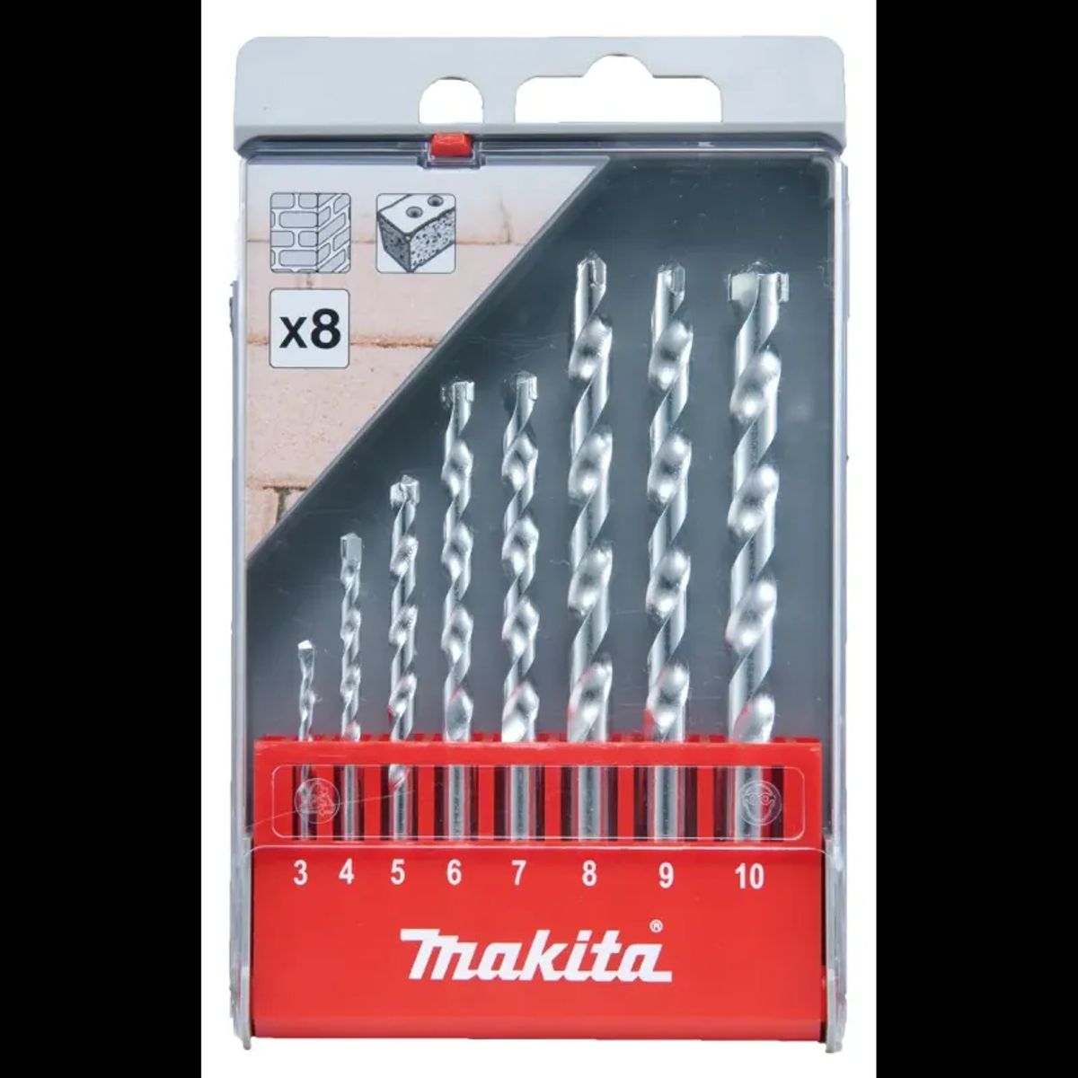 Makita Murbor Sæt 3,4,5,6,7,8,9,10mm - D-41791