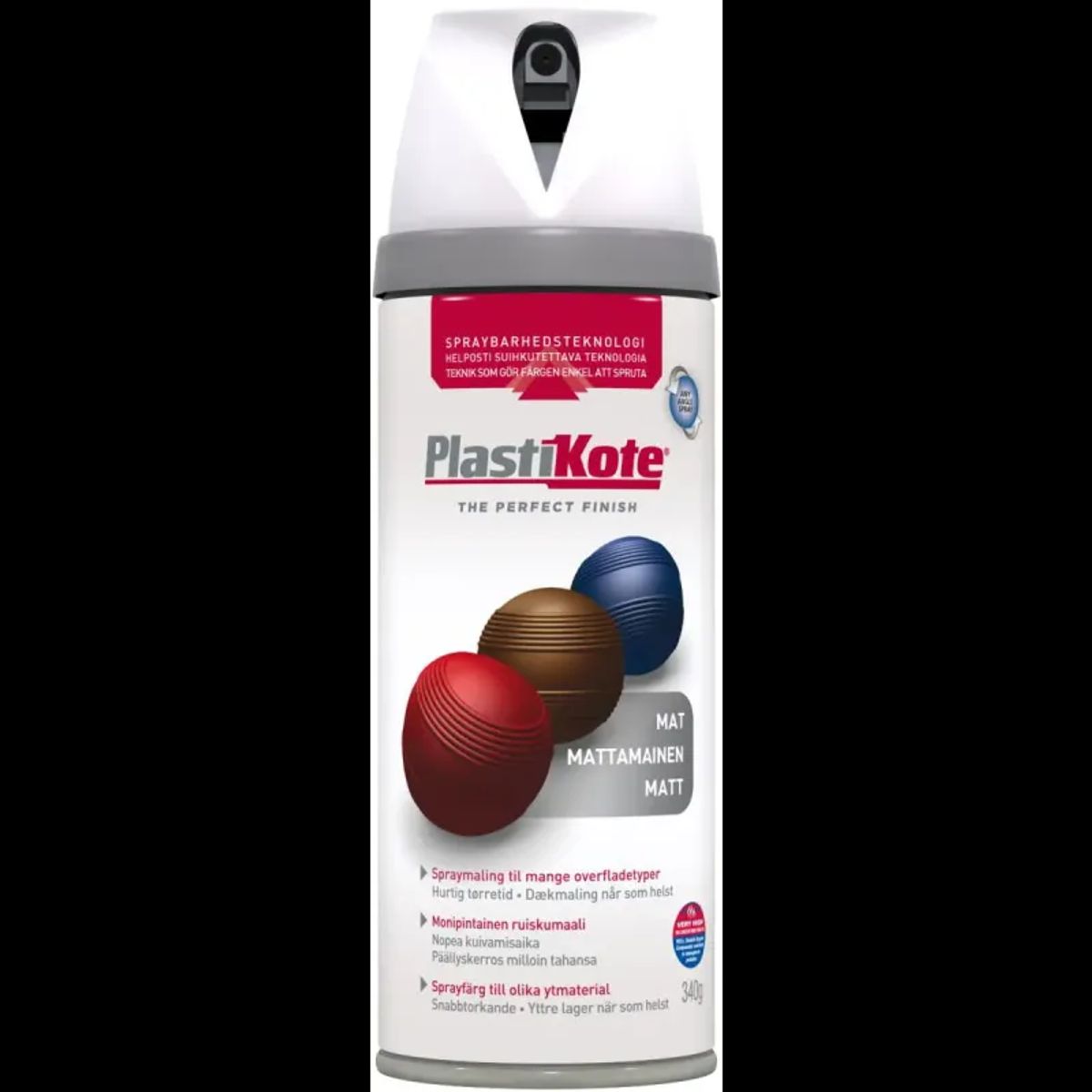 Plasti-kote Twist, Mat - 23100/ral 9010 Hvid 400ml