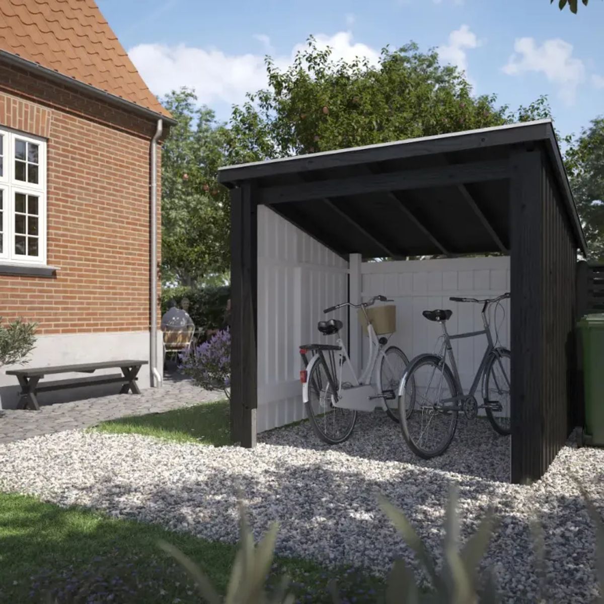 Plus Nordic Cykelskur 5 m ² - 1 modul åben - 16856-1