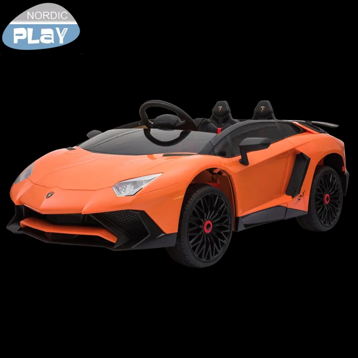 Elbil Lamborghini Aventador, NORDIC PLAY Speed 12V, Orange - 805-684