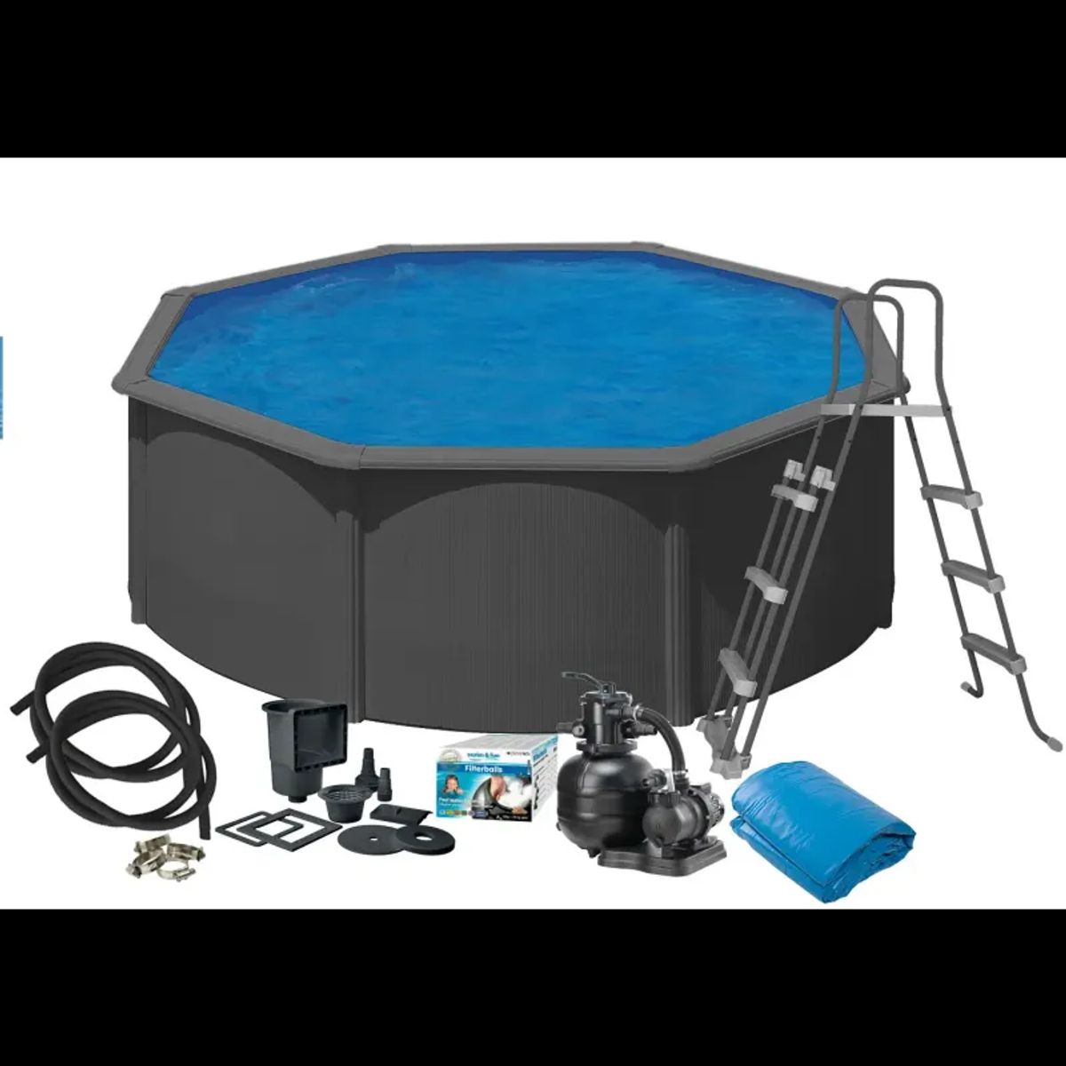 Swim & Fun Pool Basic 120 Ø360 cm - antracitgrå - 2931