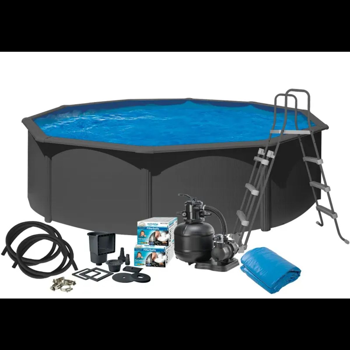 Swim & Fun Pool Basic 120 Ø460 cm - antracitgrå - 2932