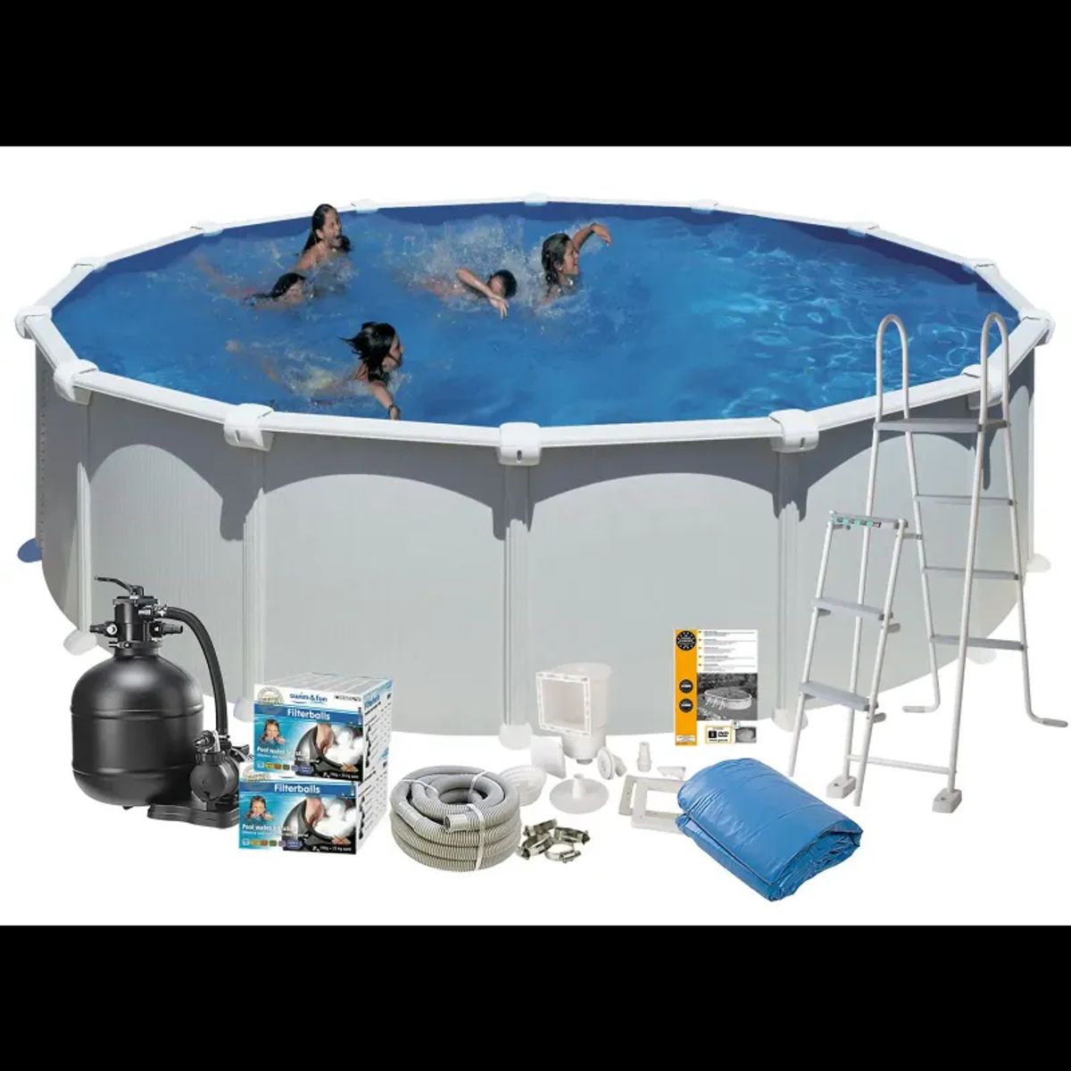 Swim & Fun Pool Basic 132 Ø550 cm Hvid - 2722