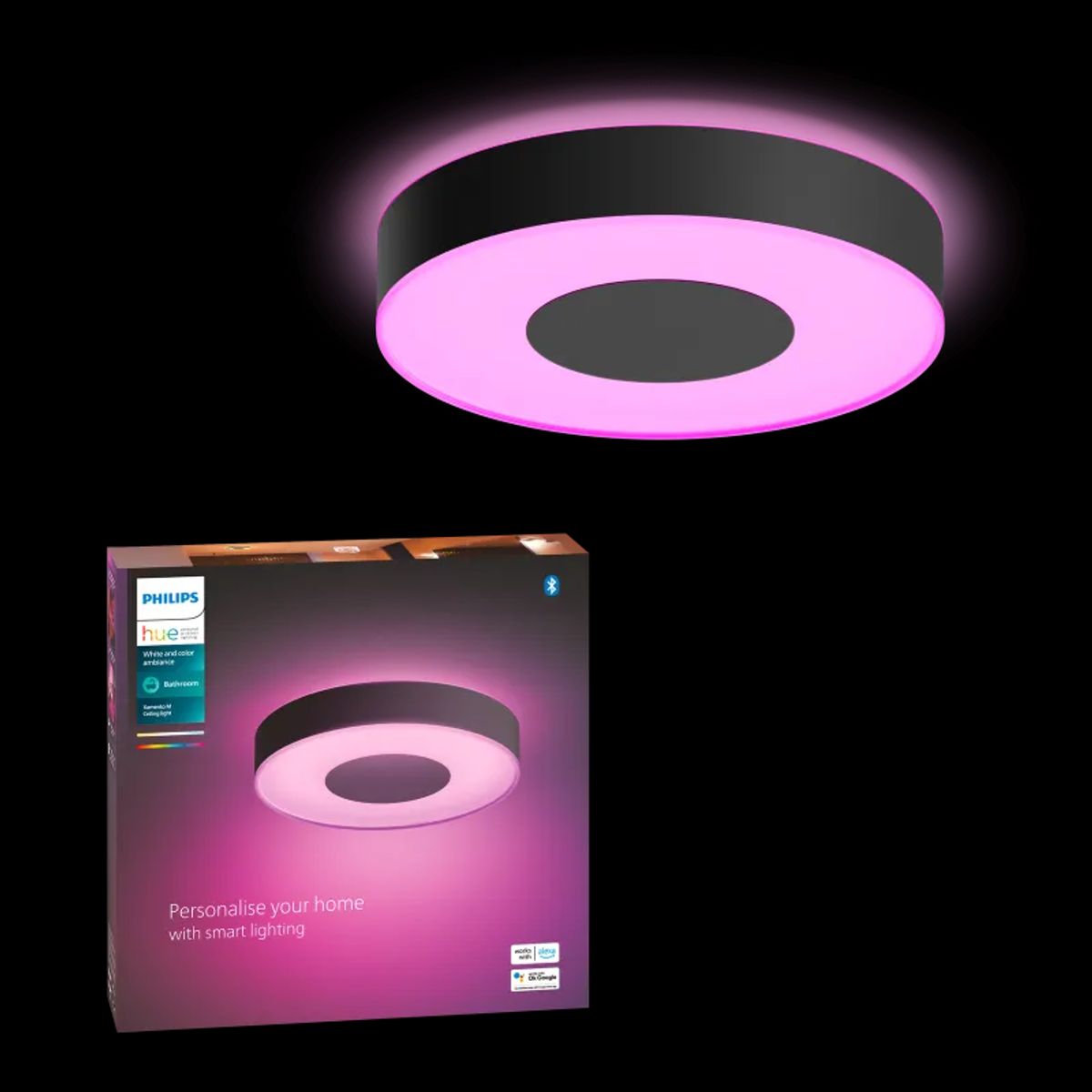 Philips Hue Xamento M Hue ceiling lamp black White color Ambience