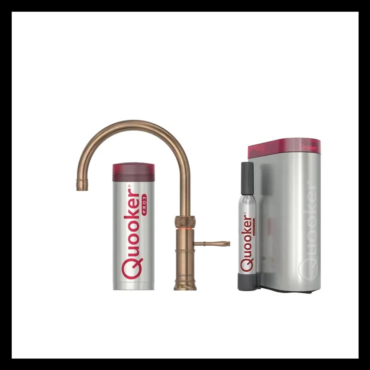 Quooker Classic Fusion Round Sæt 3l Bruneret messing Inkl. Pro3 & Cube Beholder