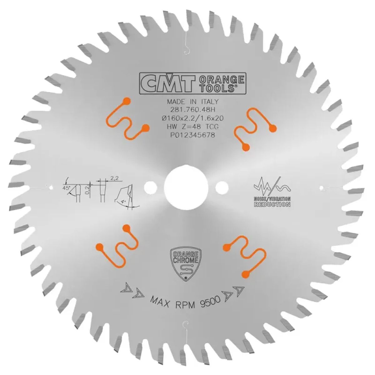 CMT Klinge 160x2,2x20 Z48 TF Chrom