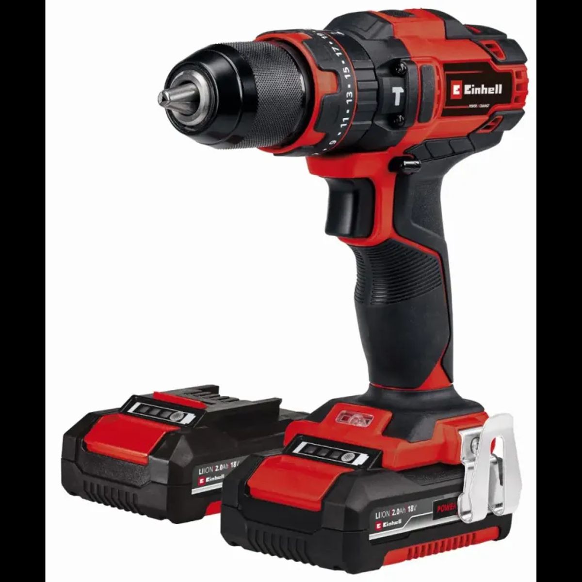 Einhell TE-CD 18-40 Li akku slagboremaskine med tilbehør 2x18V-2,0Ah batteri og lader