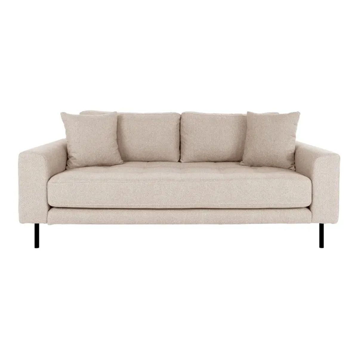 Sofa i beige med to puder og sorte stål ben HN1025 - 1301438