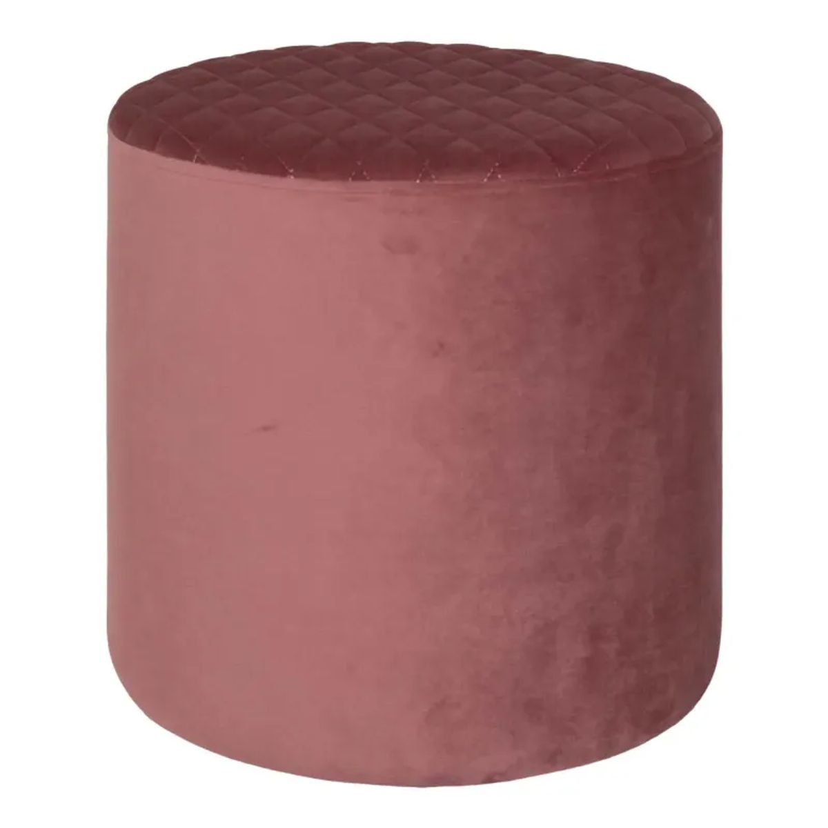 Rund puf i rosa velour HN1214 - 1501106