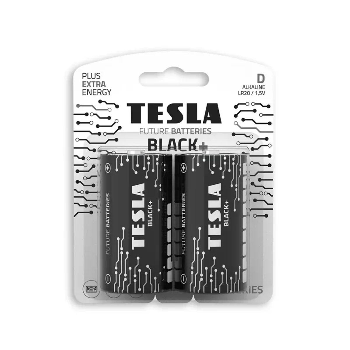 TESLA Black Alkaline batteri D LR20 (2 stk) - 2293101