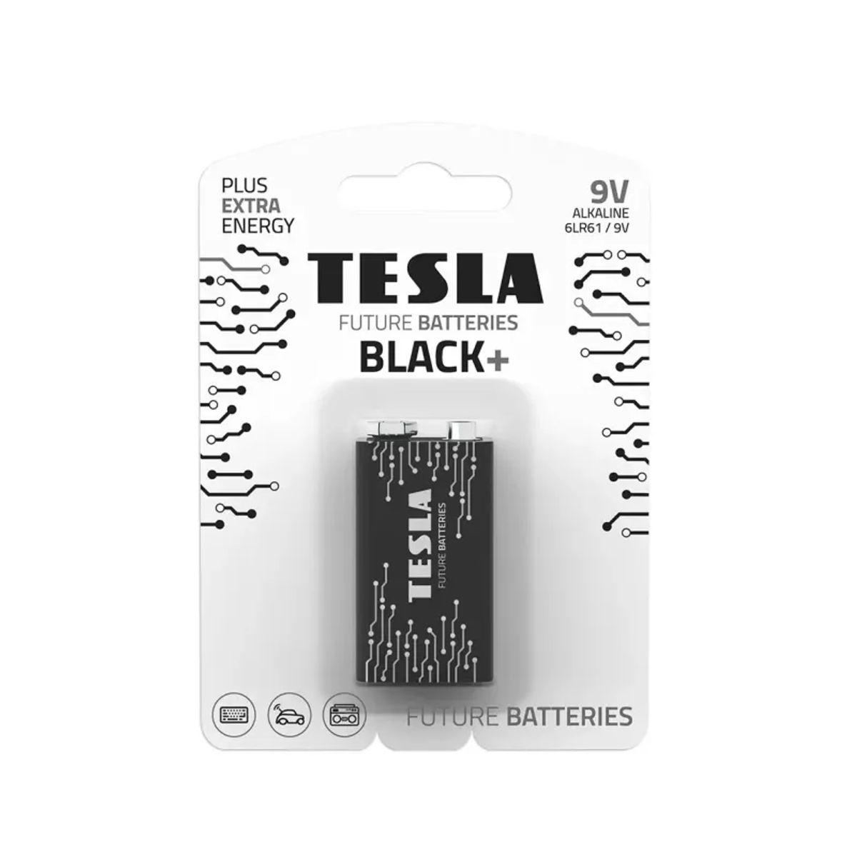 TESLA Black Alkaline batteri 9V LR61 (1 stk) - 2293102