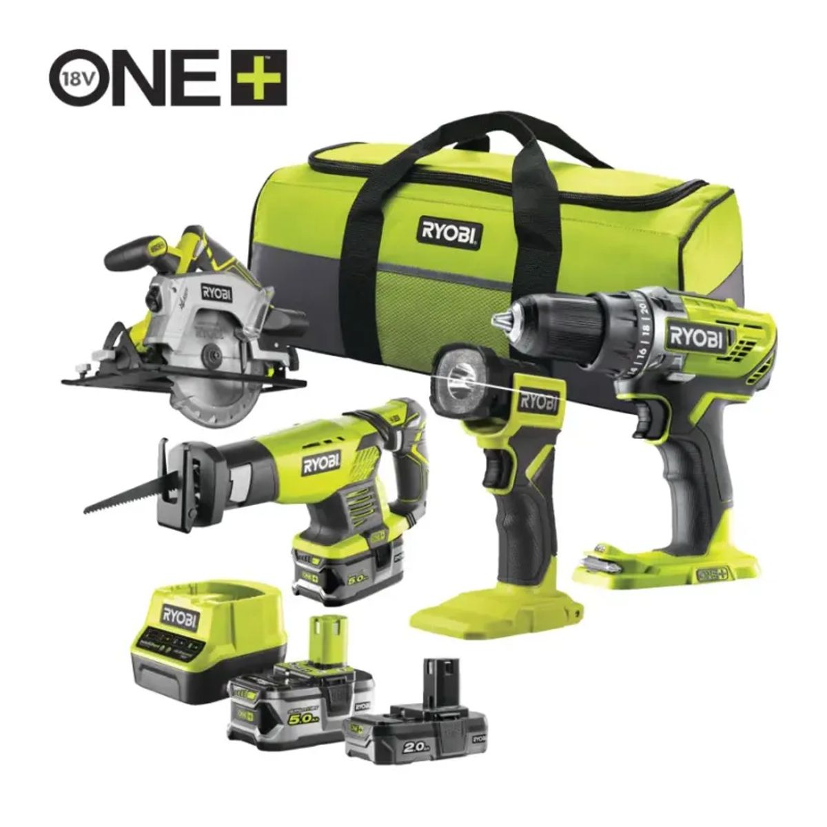 Ryobi 18V ONE+ Håndværkersæt - RCK184-252S