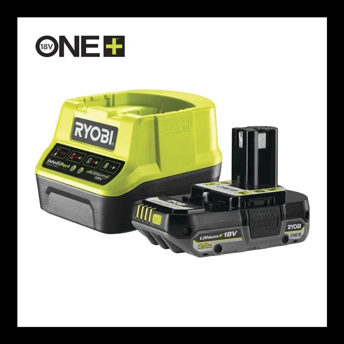 Ryobi 18V One+ Startsæt Lader & 2,0 Ah batteri RC18120-120C