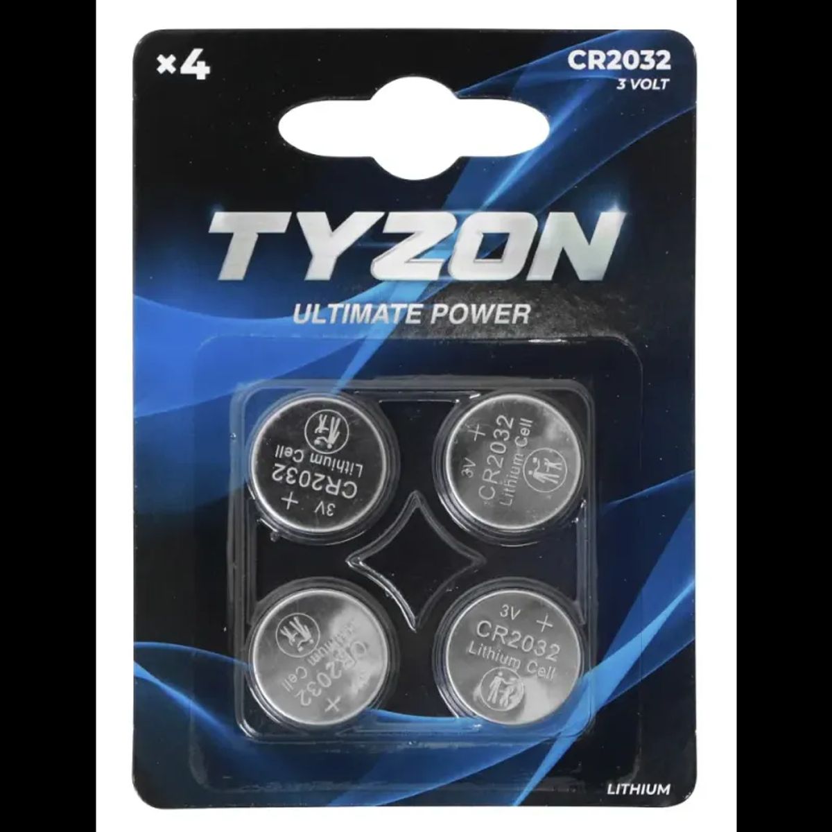 Tyzon CR2032 lithium-batterier 4-pak