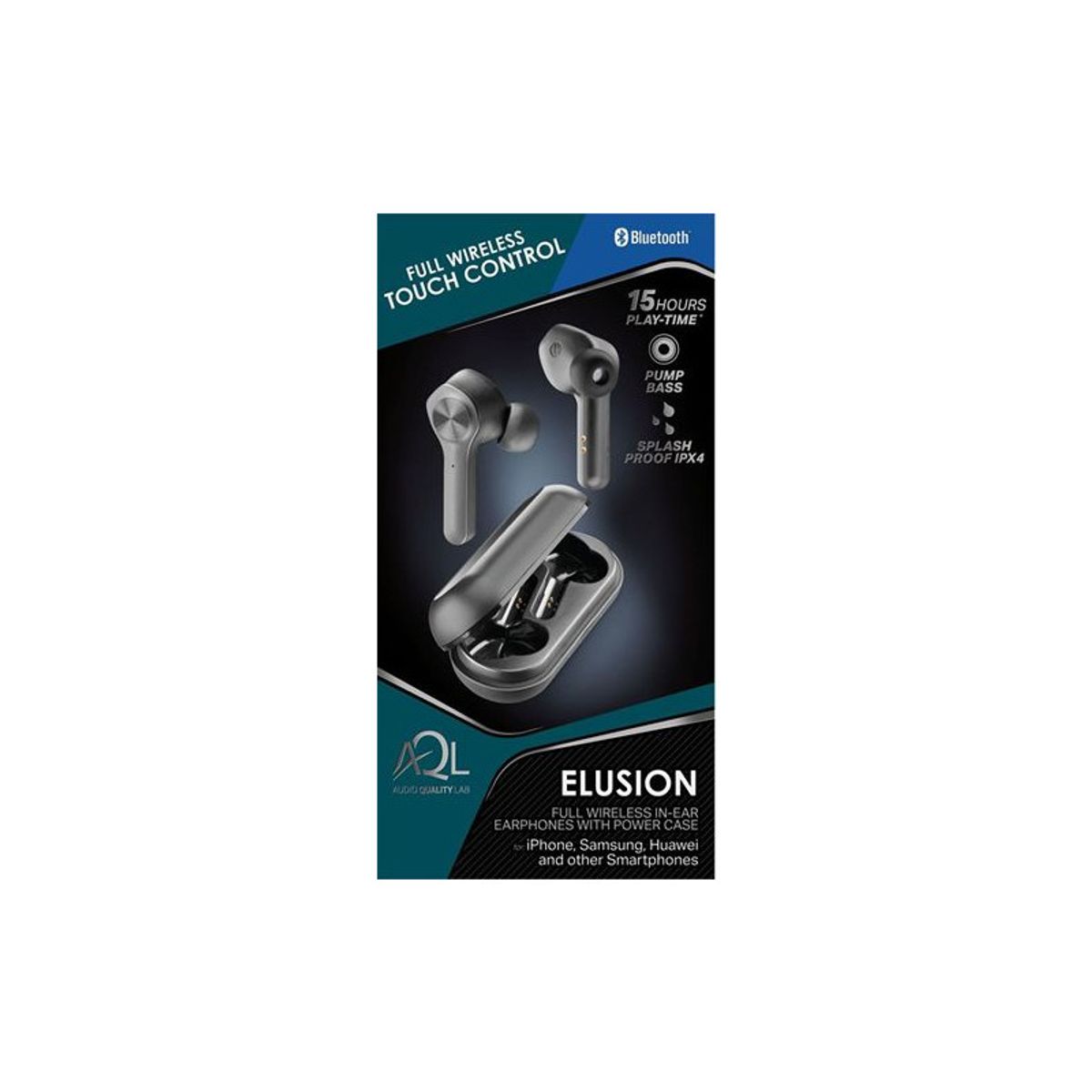 Cellularline AQL BT Earplugs, Elusion TWS, Sort Trådløse In-Ear øretelefoner