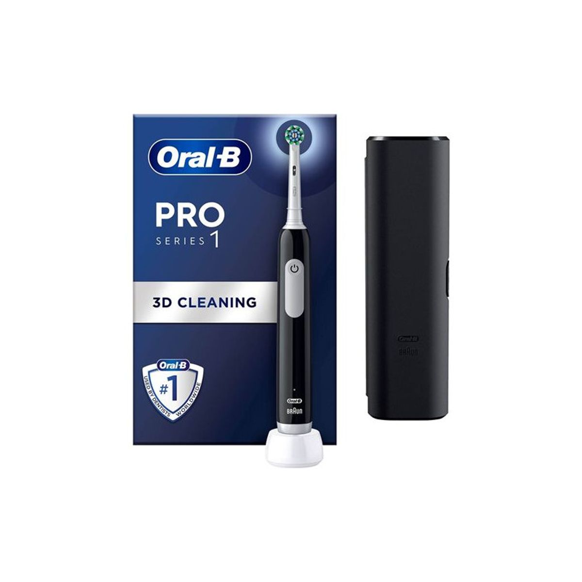 Oral-B Pro1 Black inkl. rejseetui El-tandbørste