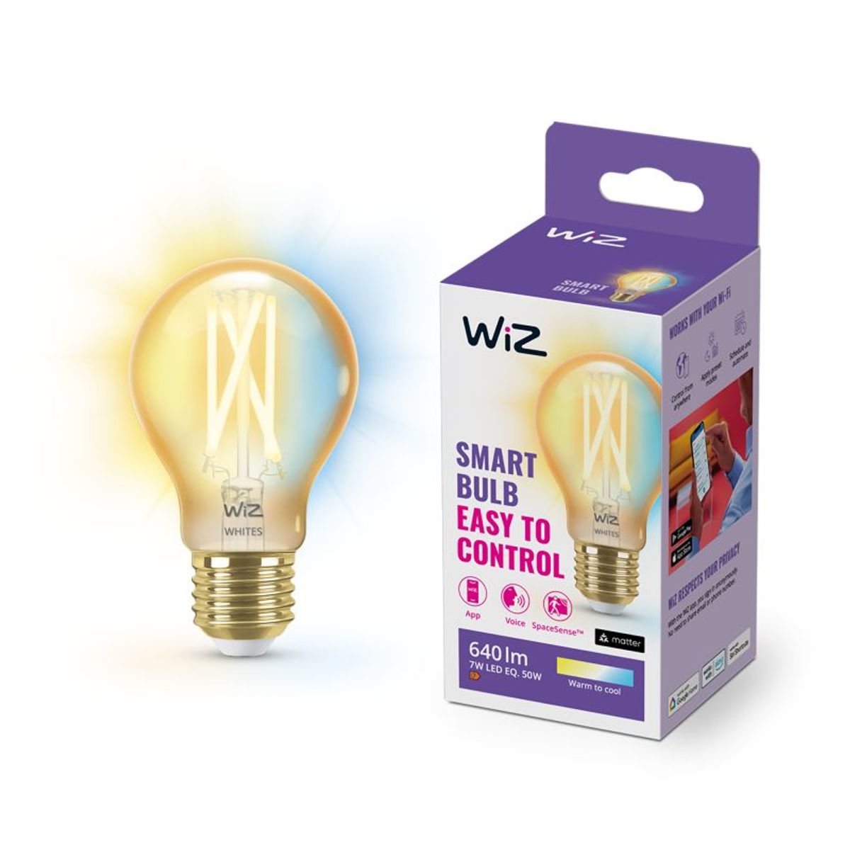 WiZ Pære filament Rav - E27 50W - 929003017401