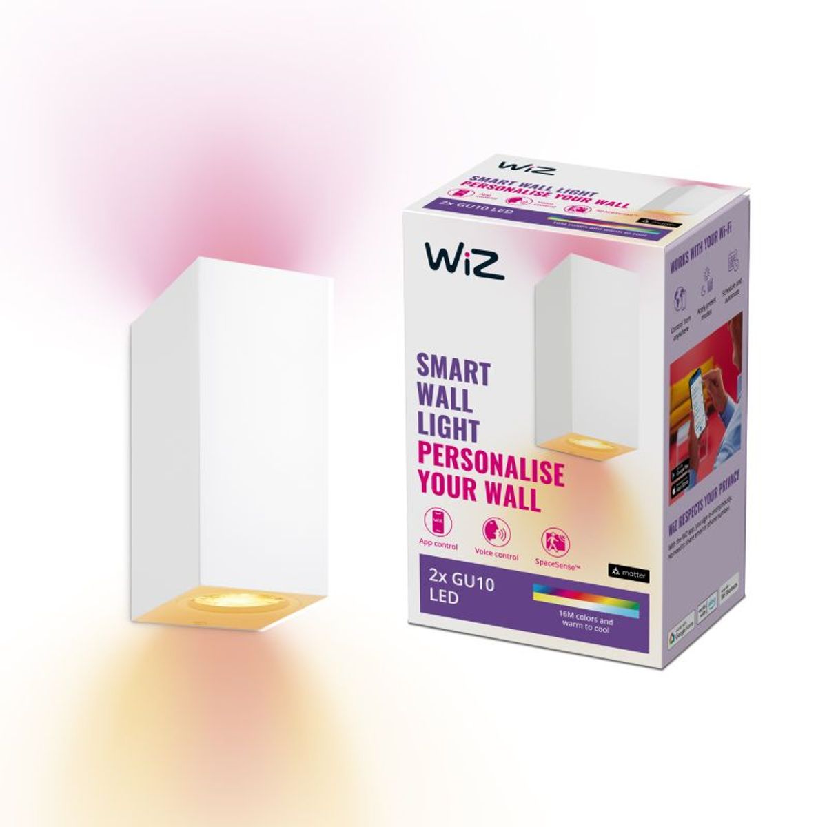 WiZ Spots 2x5W W 22-65K RGB Wall