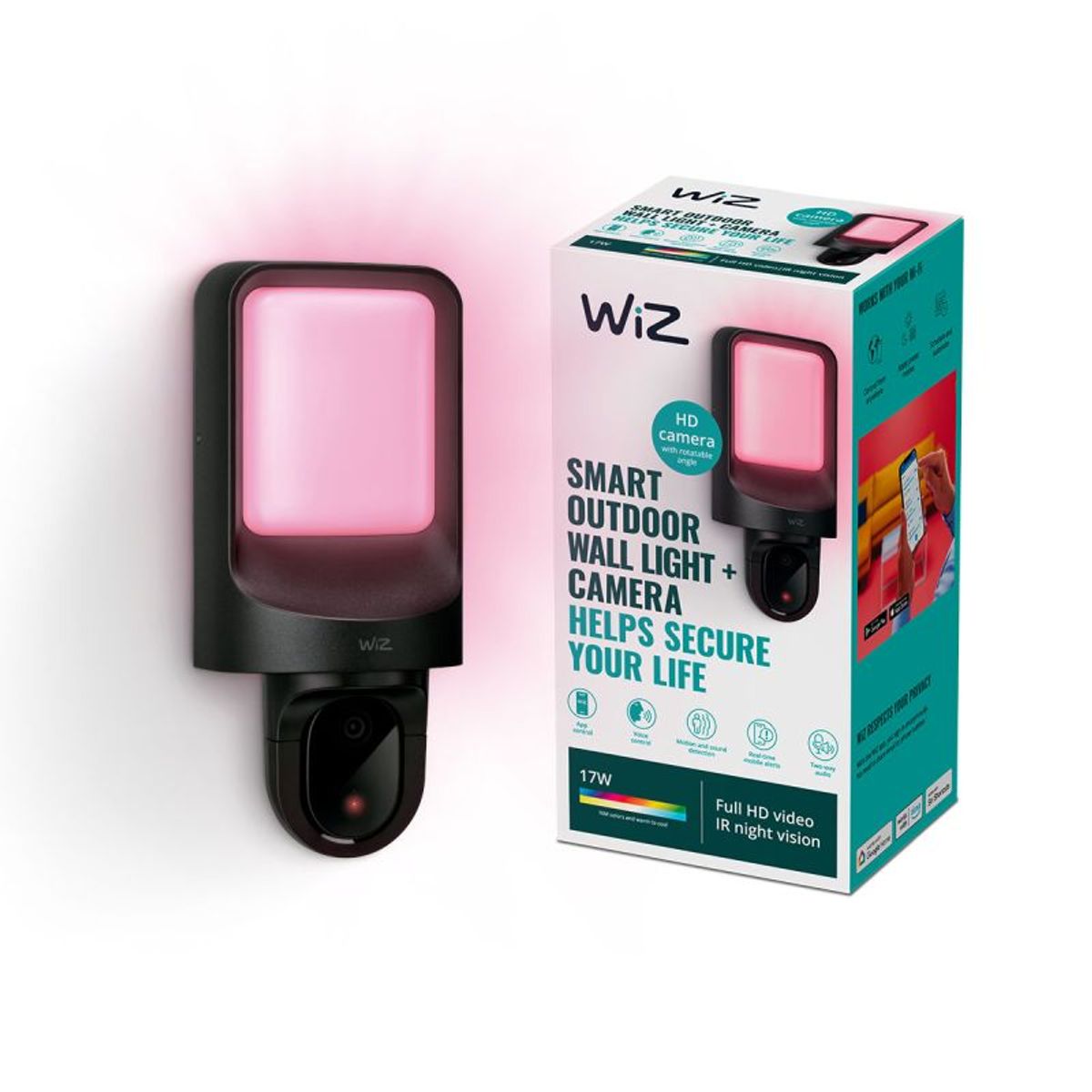 WiZ Outdoor Wall Light with Camera EU