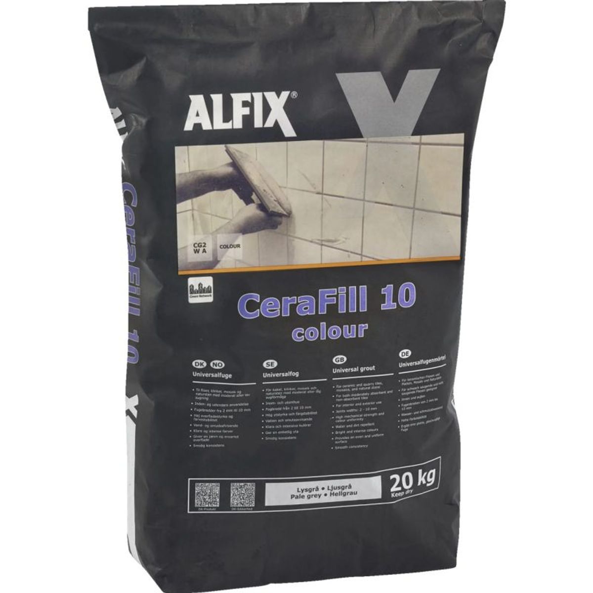 Alfix Cerafill 10 Colour Universalfuge Lysgrå 20kg