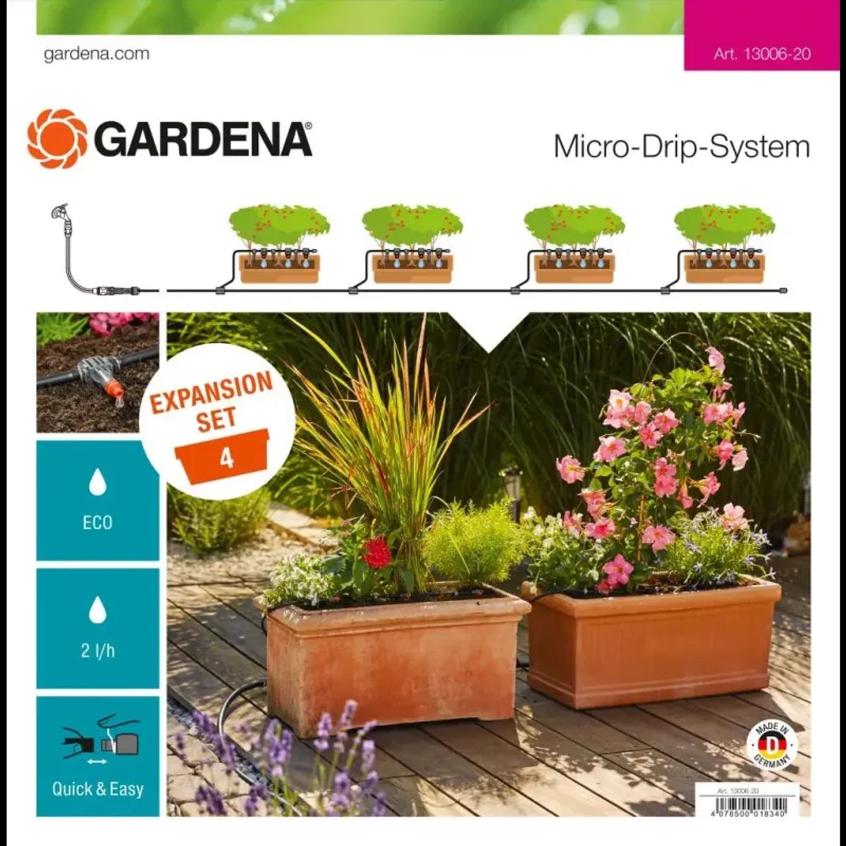 Gardena Udvidelsessæt Micro drip Plantekasser - 13006-20