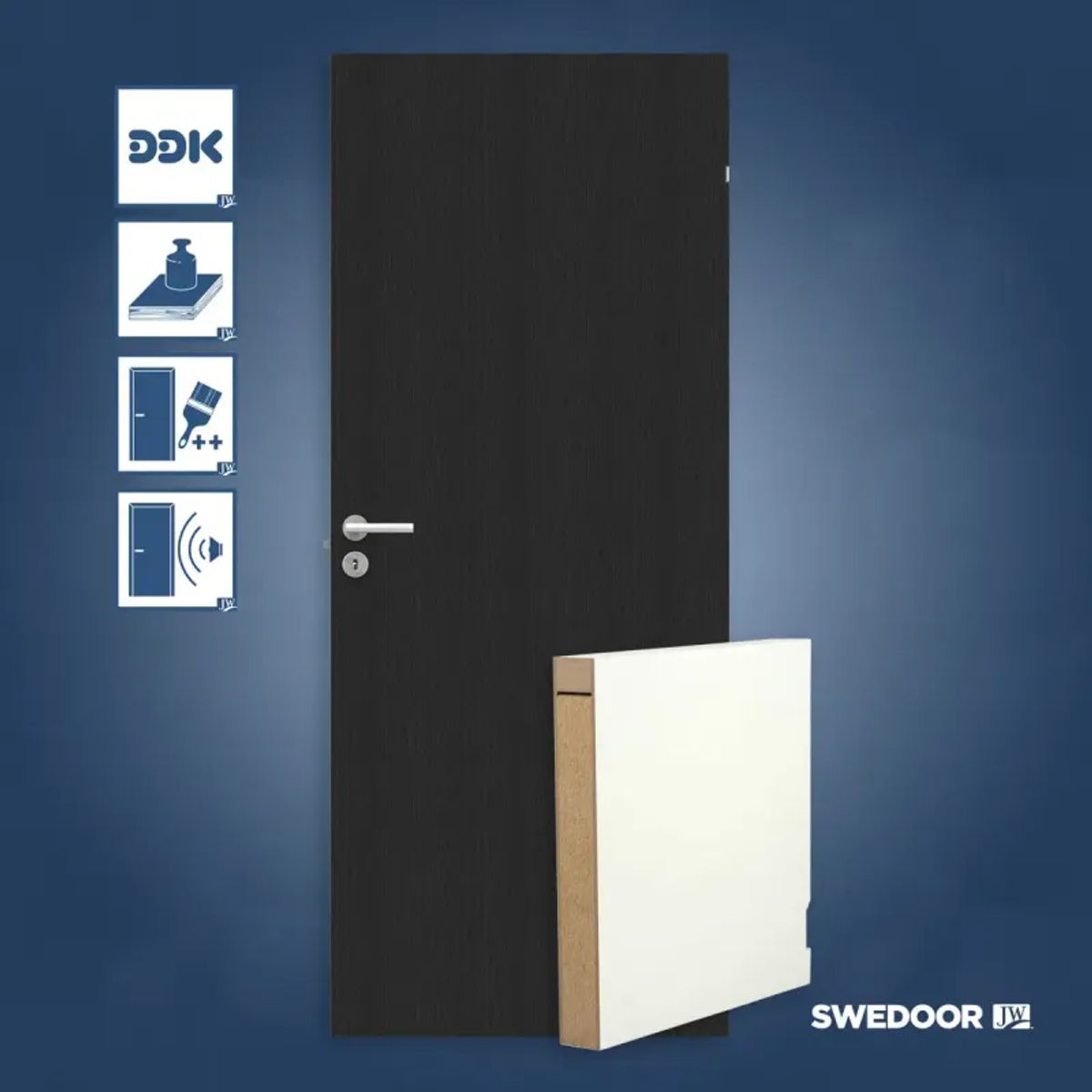 Swedoor Stable GW sort malet dør - Sort M9x21