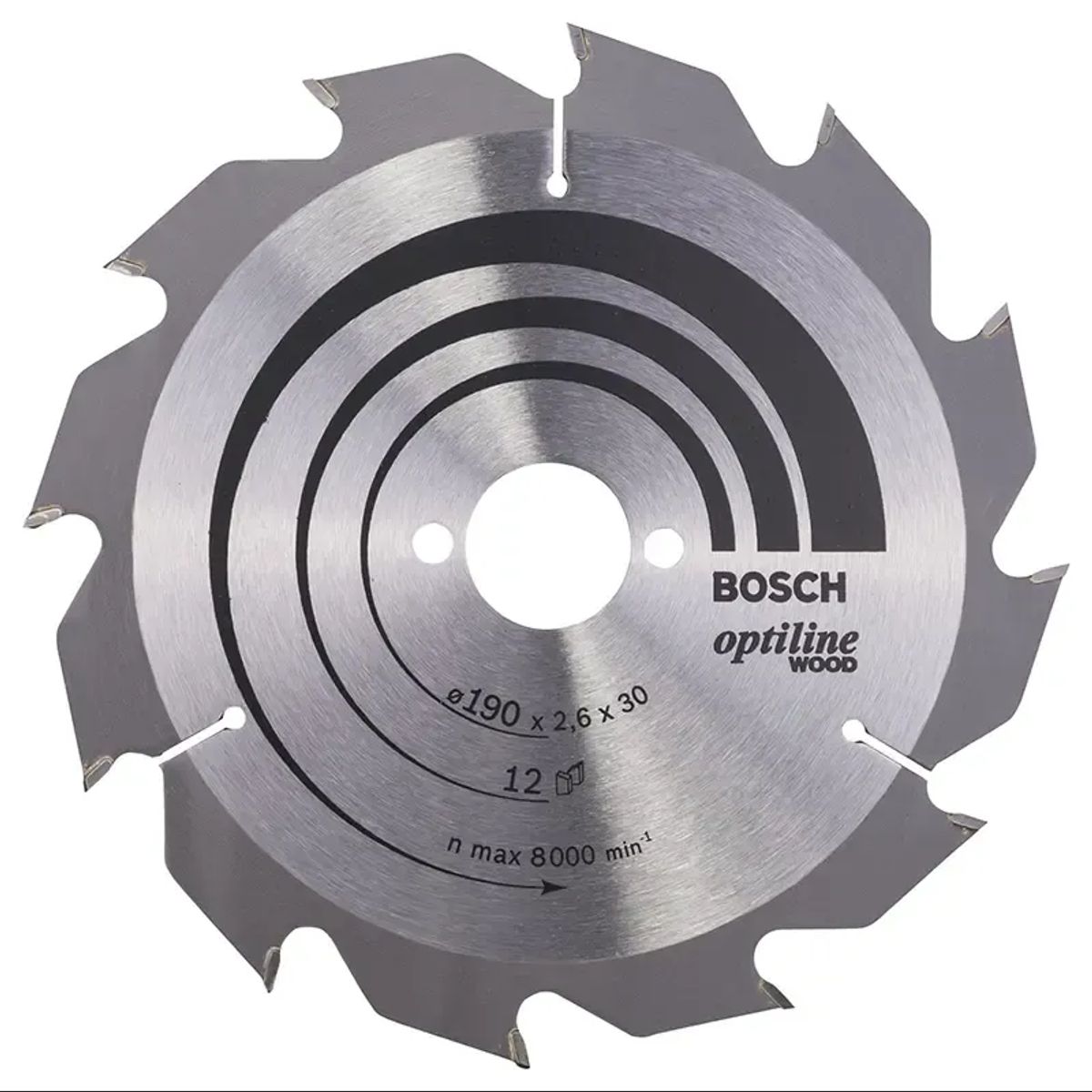 Bosch Rundsavsklinge 190x2,6x30mm 12t Optiline - 2608641187