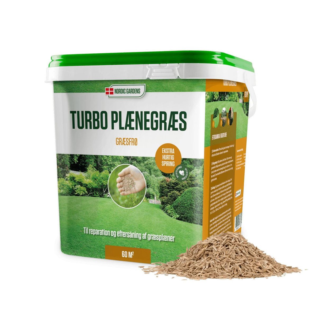 Nordic Gardens Turbo plænegræs - 5 liter / 60m2