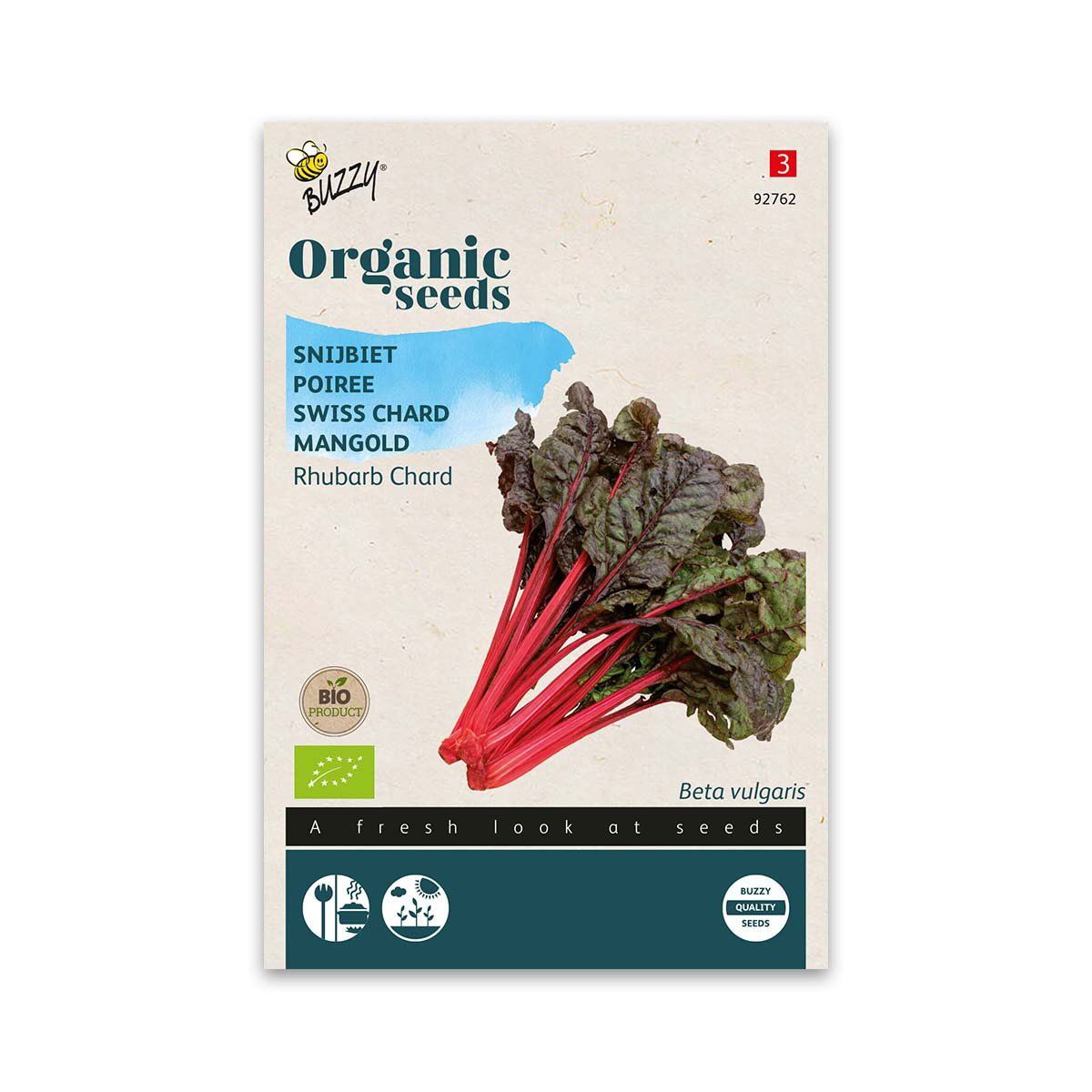 Økologisk Bladbede frø "Rhubarb Chard" - Buzzy